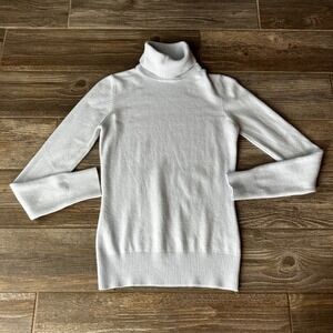 French Connection Women's Light Blue Classic Preppy‎ Turtleneck Sweater Size M